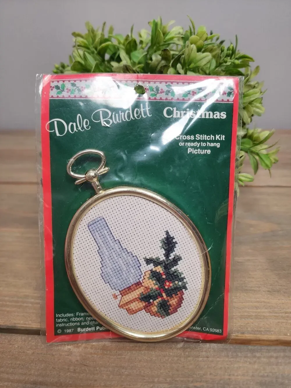 Dale Burdett Christmas Themed Counted Cross Stitch Oil Lamp Ornament